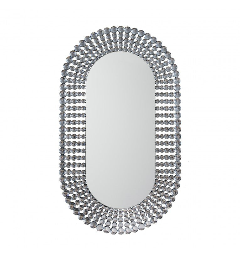Crystal Brilliance In Glamourous Oval Mirror