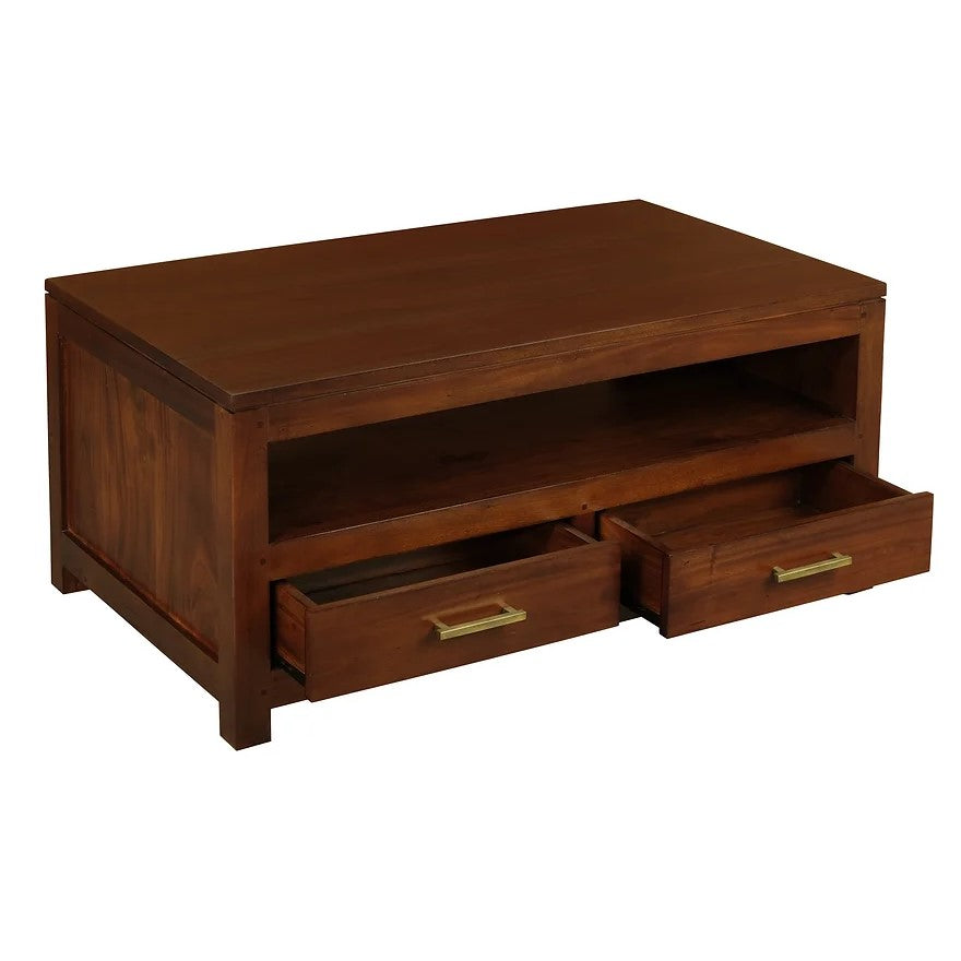 Curated Elegance 4 Drawer Coffee Table - Brown