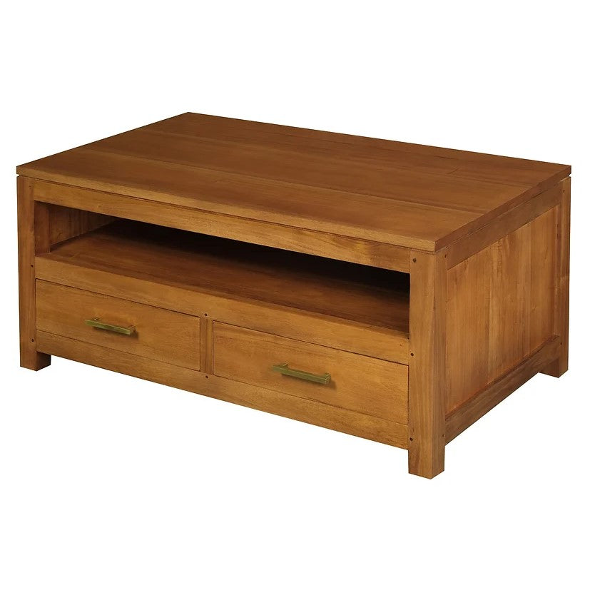 Curated Elegance 4 Drawer Coffee Table - Light Brown