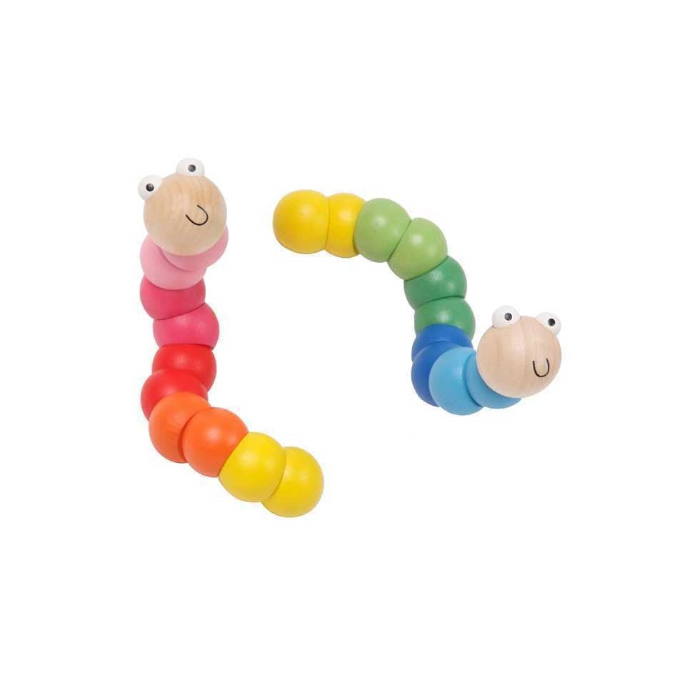 Cute Colorful Wooden Jointed Worm (Sent At Random)