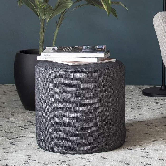 Cylindrical Comfort Fabric Cover Ottoman
