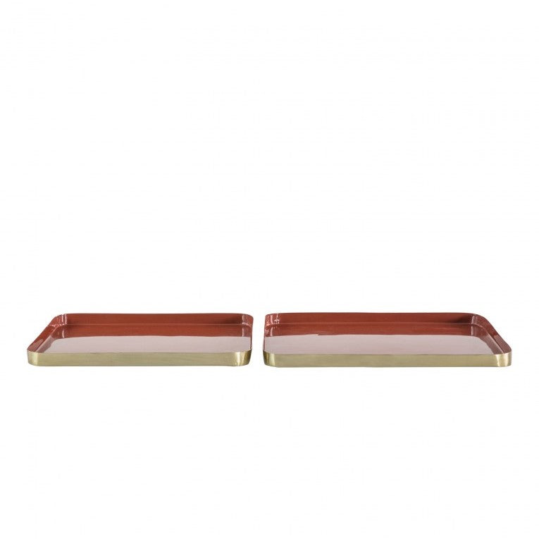 2 Pcs Dazzle and Decorate Aluminum Trays - Burnt Orange