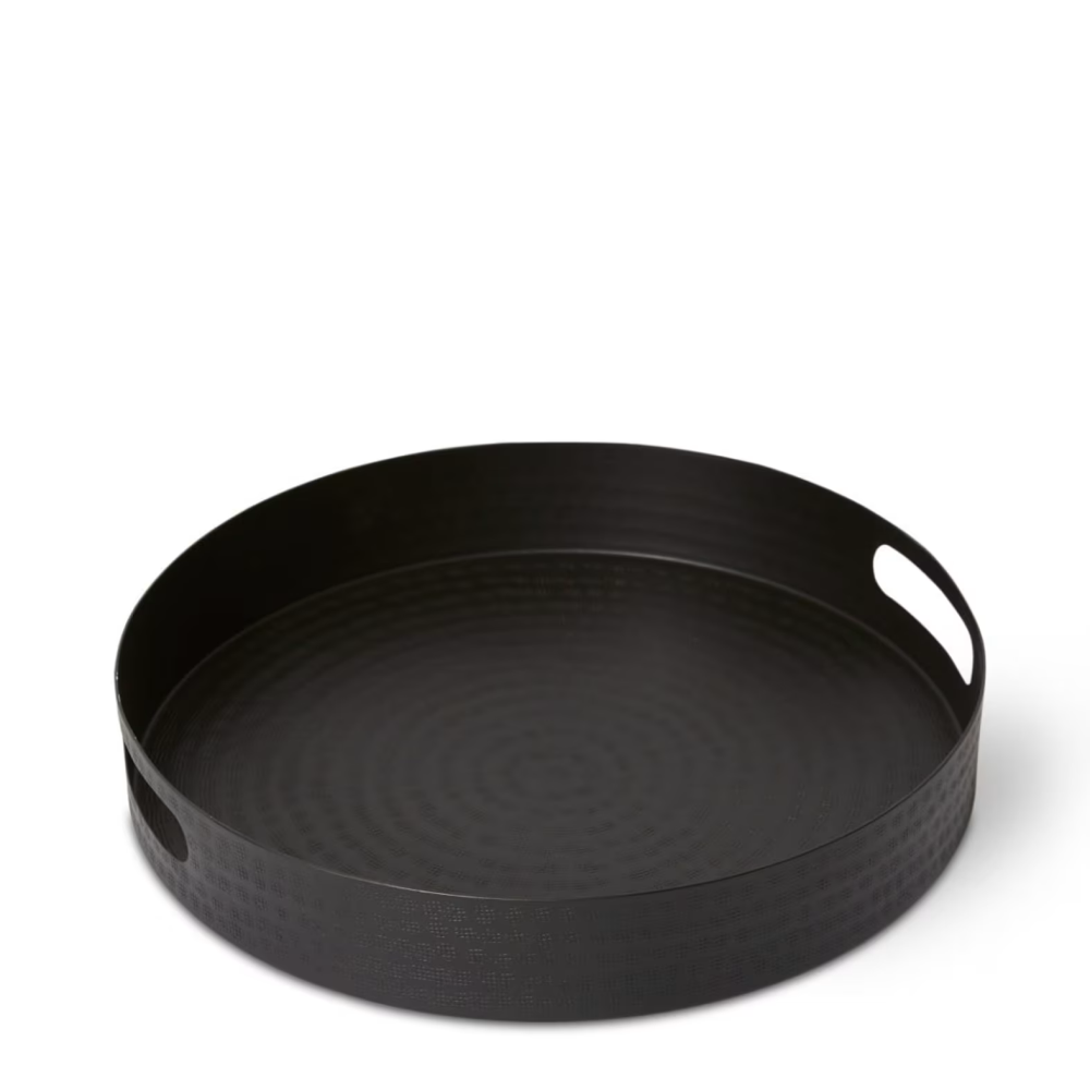Decor Madur Round Metal Tray - Black - Available in 2 Sizes