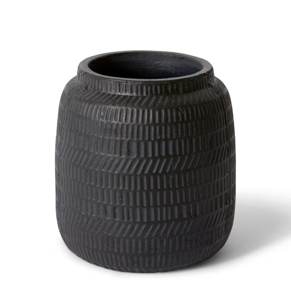 Decorative Black Terrell Plant Pot - Available in 3 Sizes