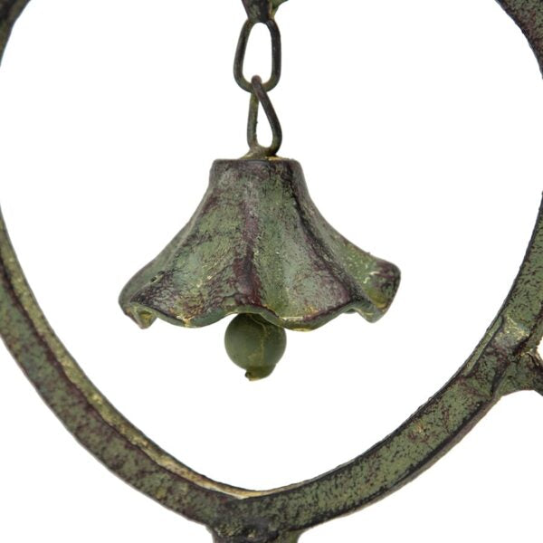 Decorative Cast Iron Heart With Birds Tabletop Ringing Bell