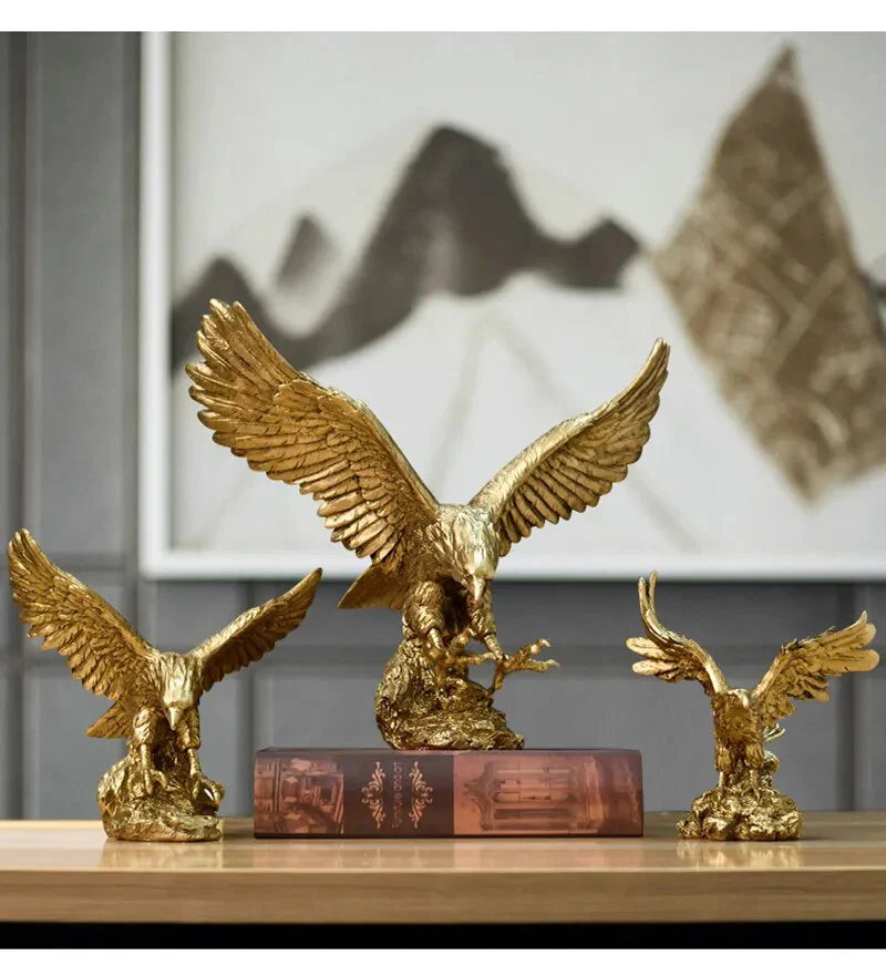 Decorative Golden Eagle Figurine - Large