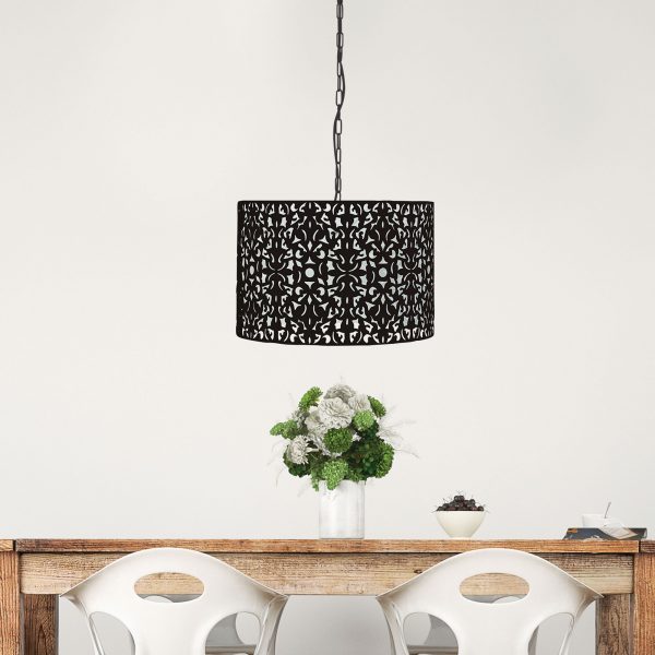 Decorative Laser Cut Metal Pendant Light 45cms (Available in 2 Colors)