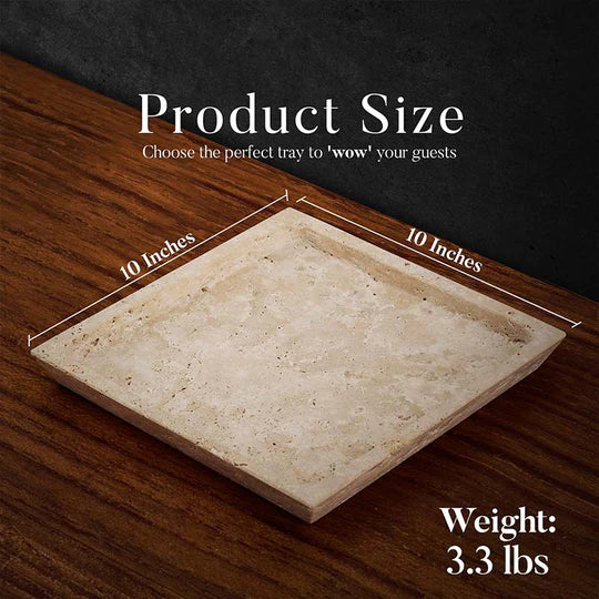 Decorative Marble Square Tray - Beige