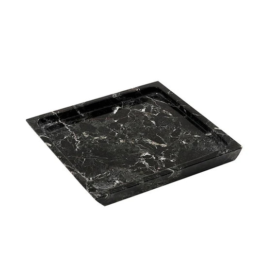 Decorative Marble Square Tray - Black