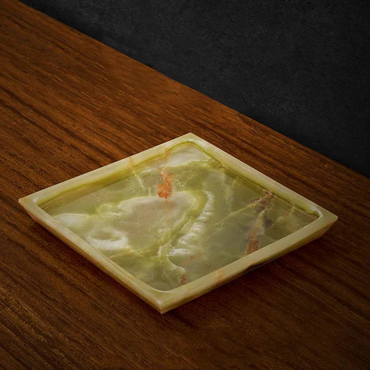 Decorative Marble Square Tray - Green