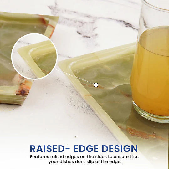 Decorative Marble Square Tray - Green