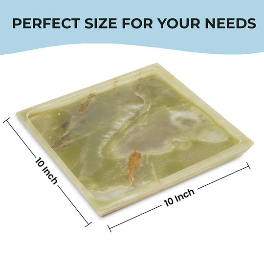 Decorative Marble Square Tray - Green