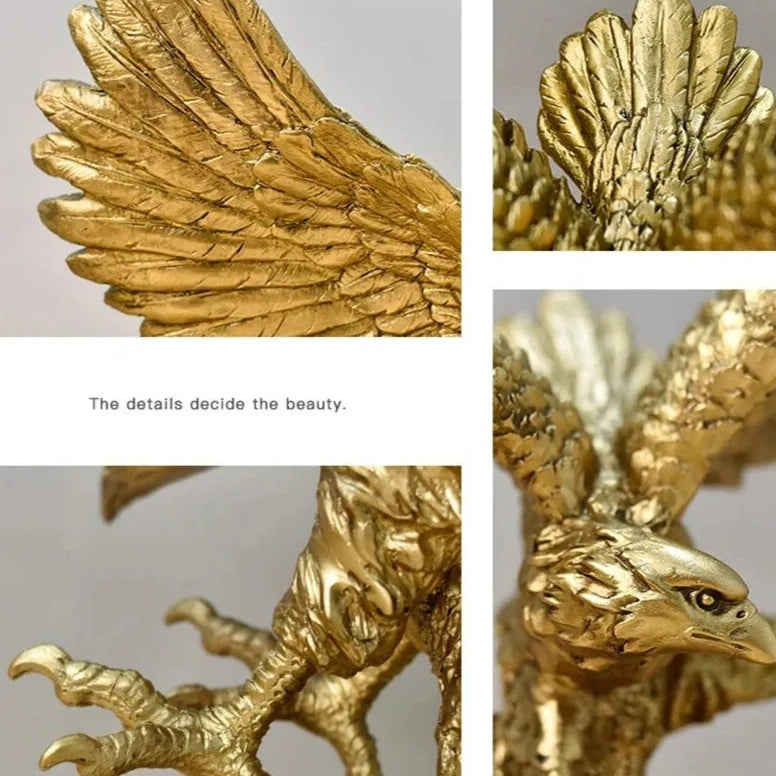 Decorative Golden Eagle Figurine - Large