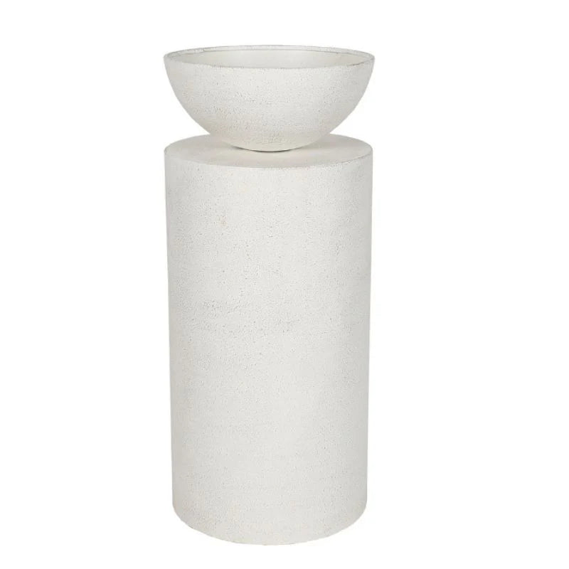 Decorative Round Pillar with Built-In Planter - 70.5cms