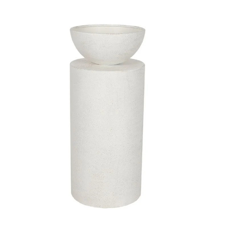 Decorative Round Pillar with Built-In Planter - 80cms