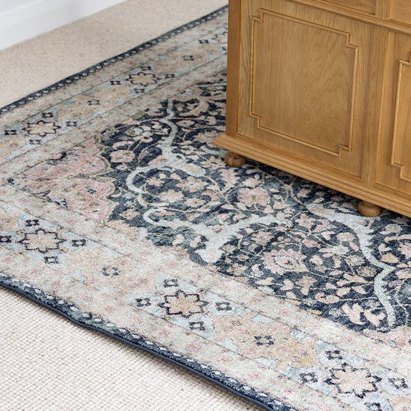 Deep Textured Floor Accent Midnight Rug - 230x160cms