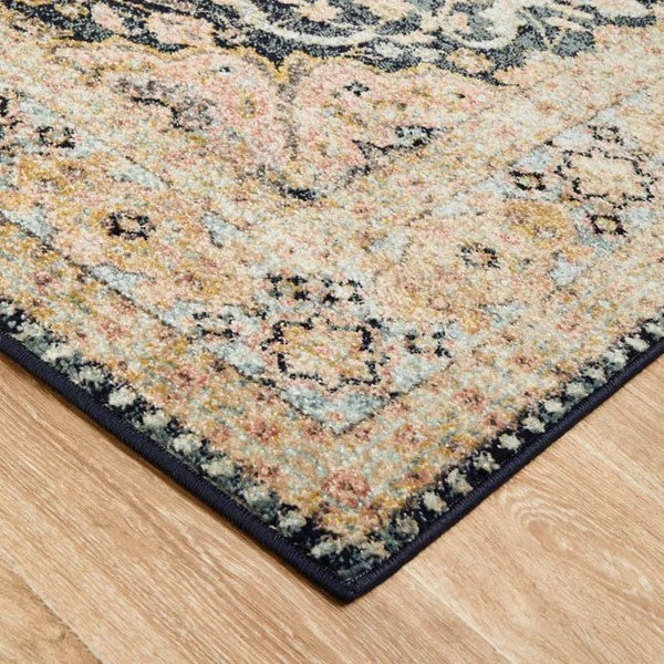 Deep Textured Floor Accent Midnight Rug - 230x160cms