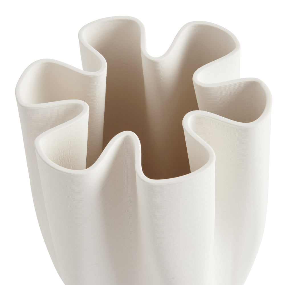 Delicate Elegant Aurora Small White Ceramic Vase - 28cms