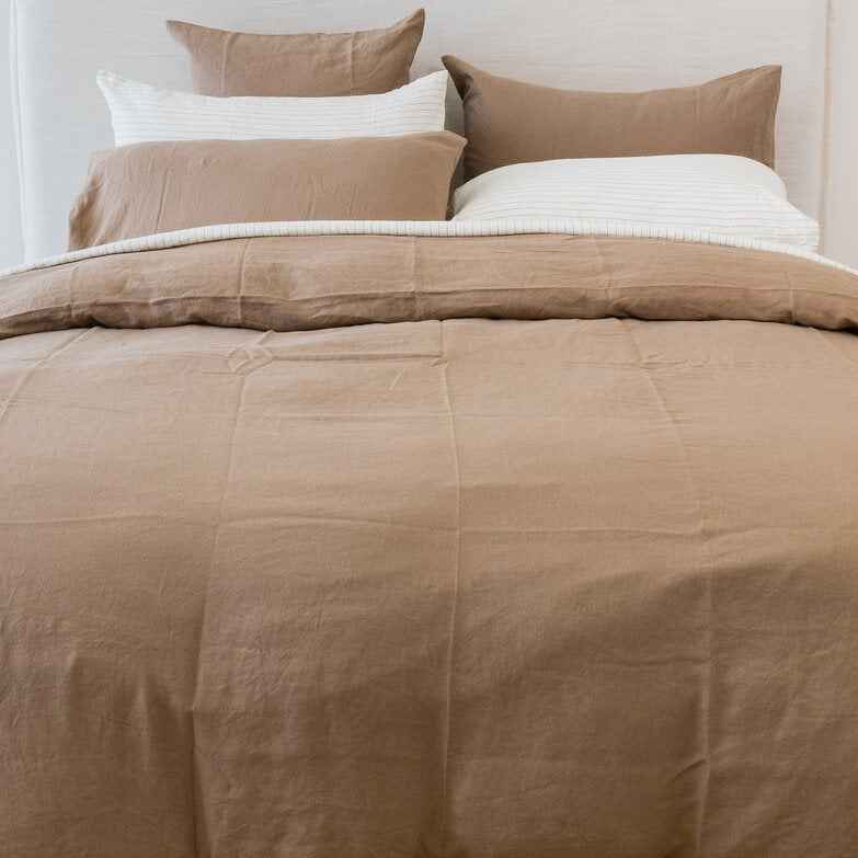 Delight Pure Linen 60 x 60cm Pillowcase Set of 2 - Chestnut