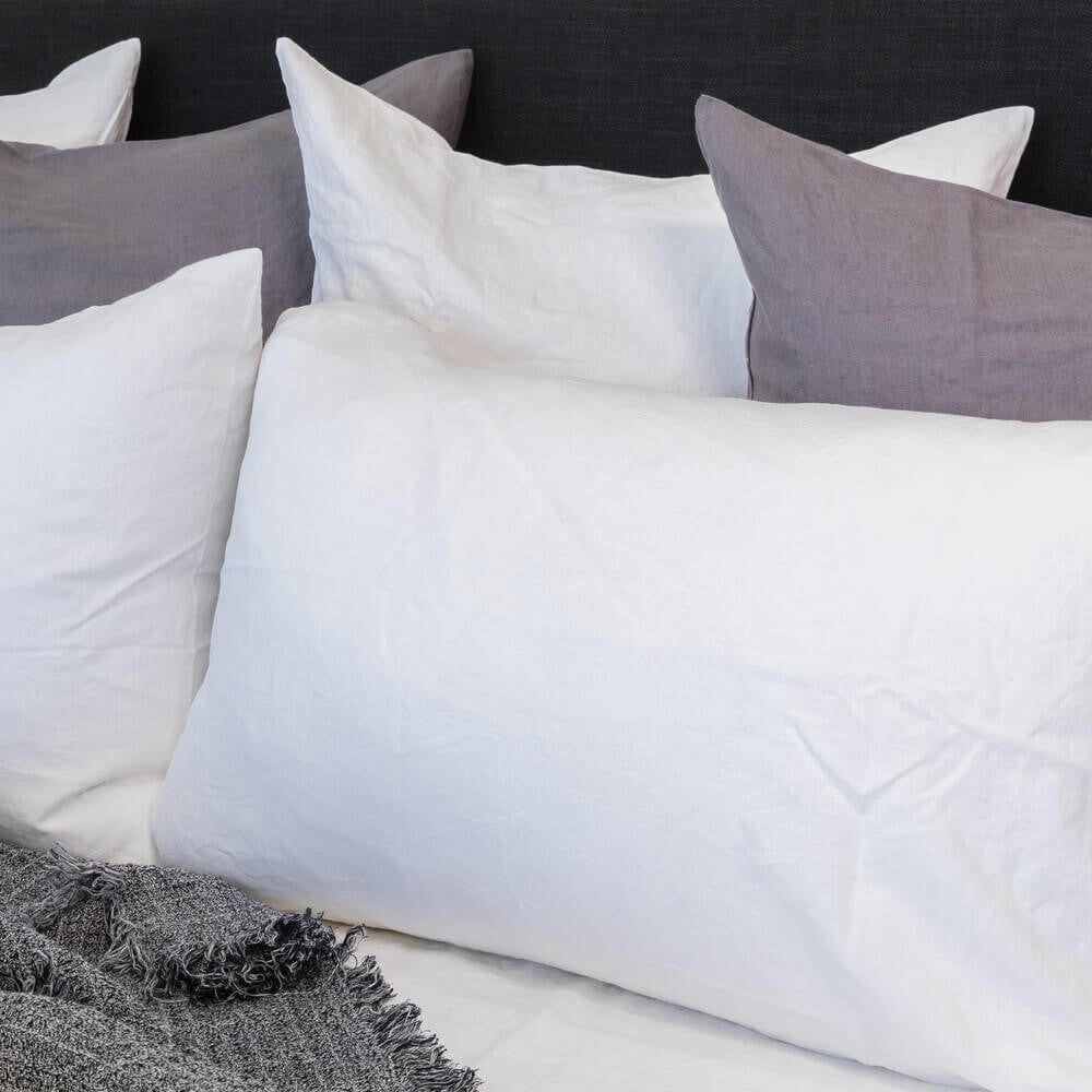 Delight Pure Linen 60 x 60cm Pillowcase Set of 2 - Crisp White