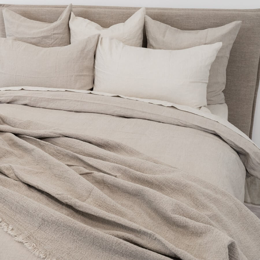 Delight Pure Linen 60 x 60cm Pillowcase Set of 2 - Natural