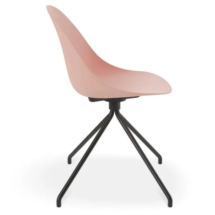 Delight Soft Pink Shell Seat Pyramid Base Dining Chair