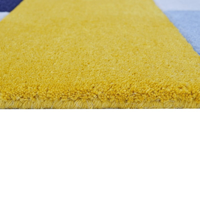 Designer Blocks Handmade Wool Rug - Yellow (Available in 3 Sizes)