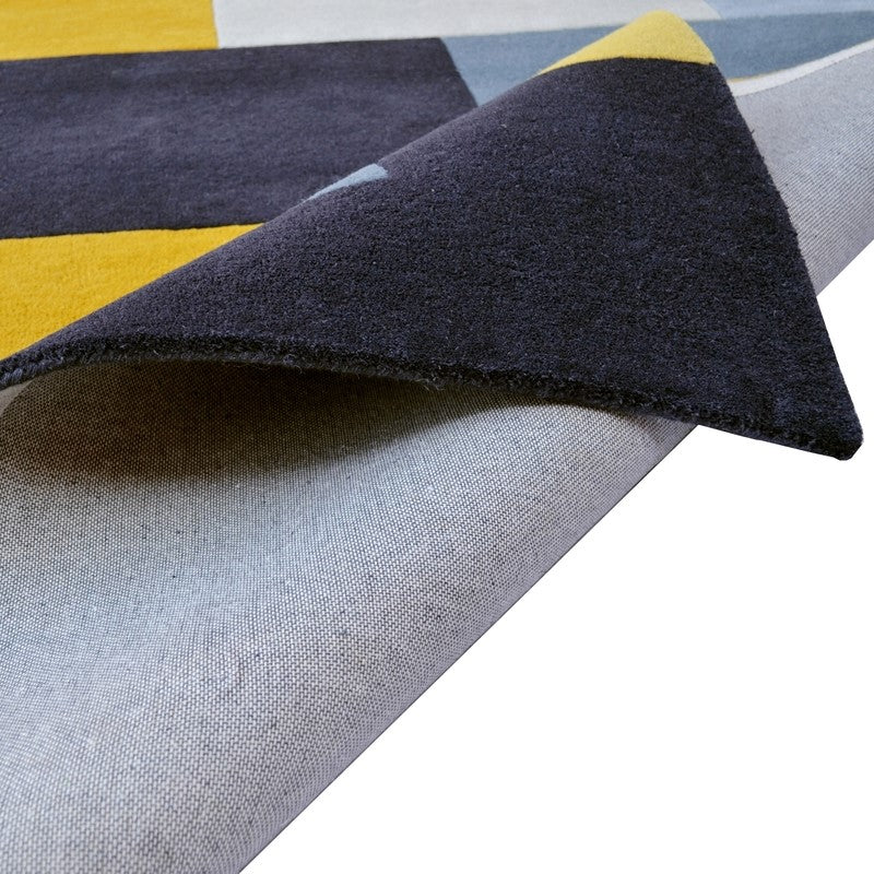 Designer Blocks Handmade Wool Rug - Yellow (Available in 3 Sizes)