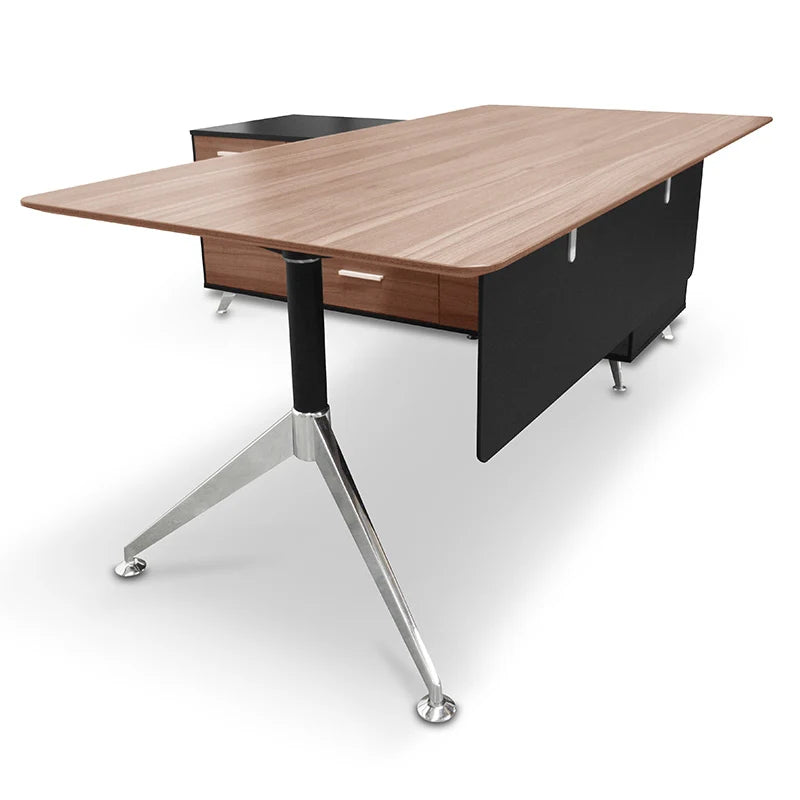 Designer Executive Office Desk Left Return - Walnut