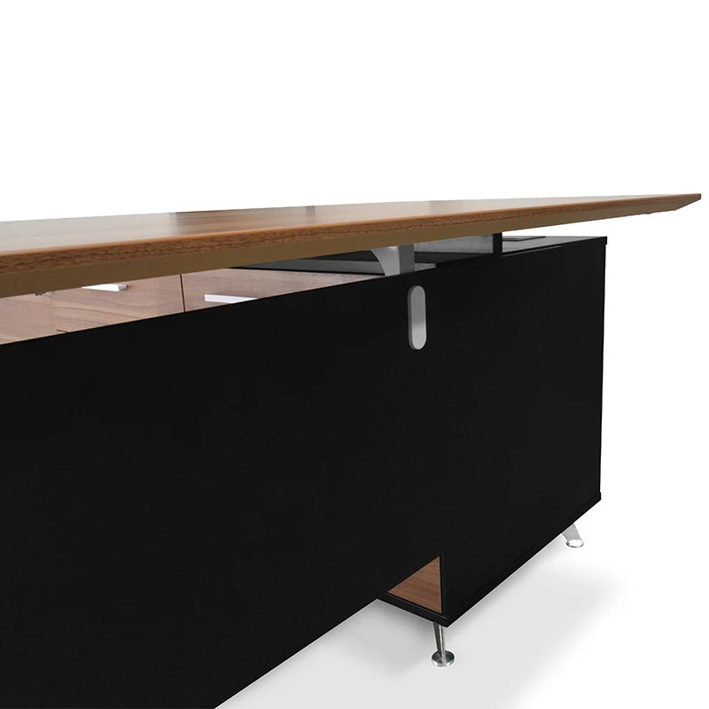 Designer Executive Office Desk Left Return - Walnut