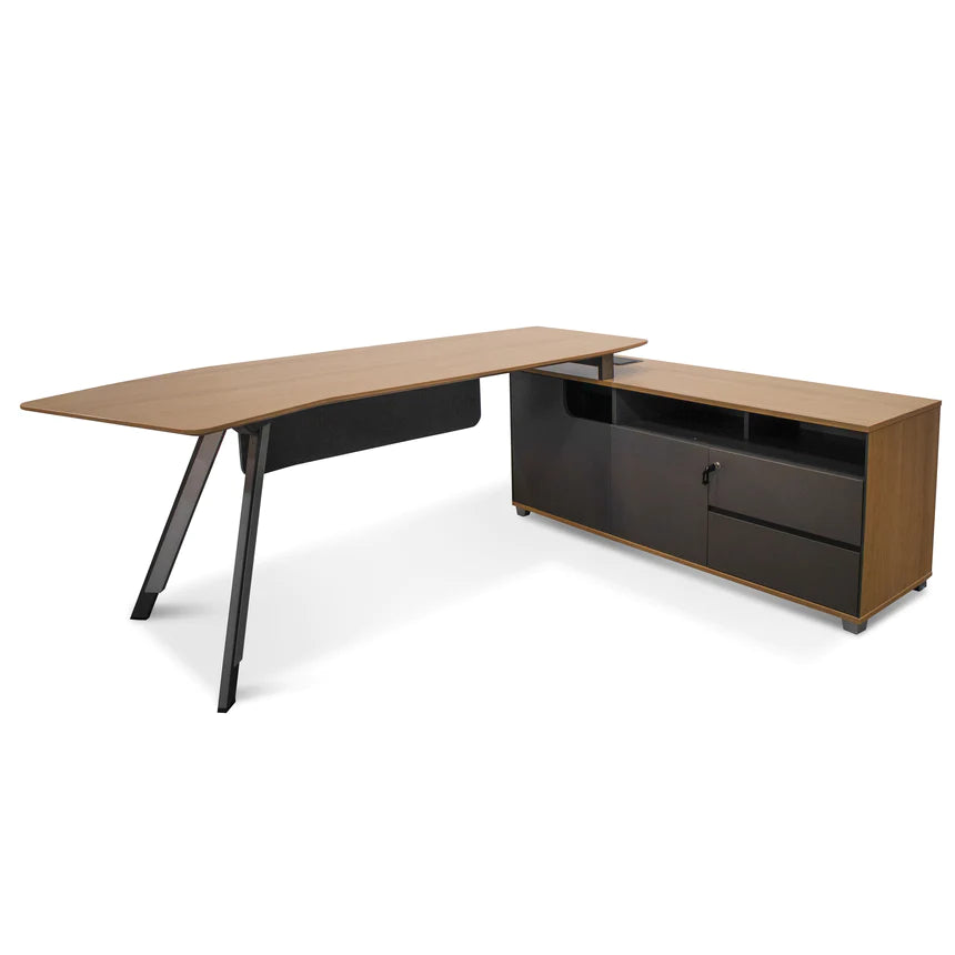 Designer Left Return Office Desk 220cms - Natural