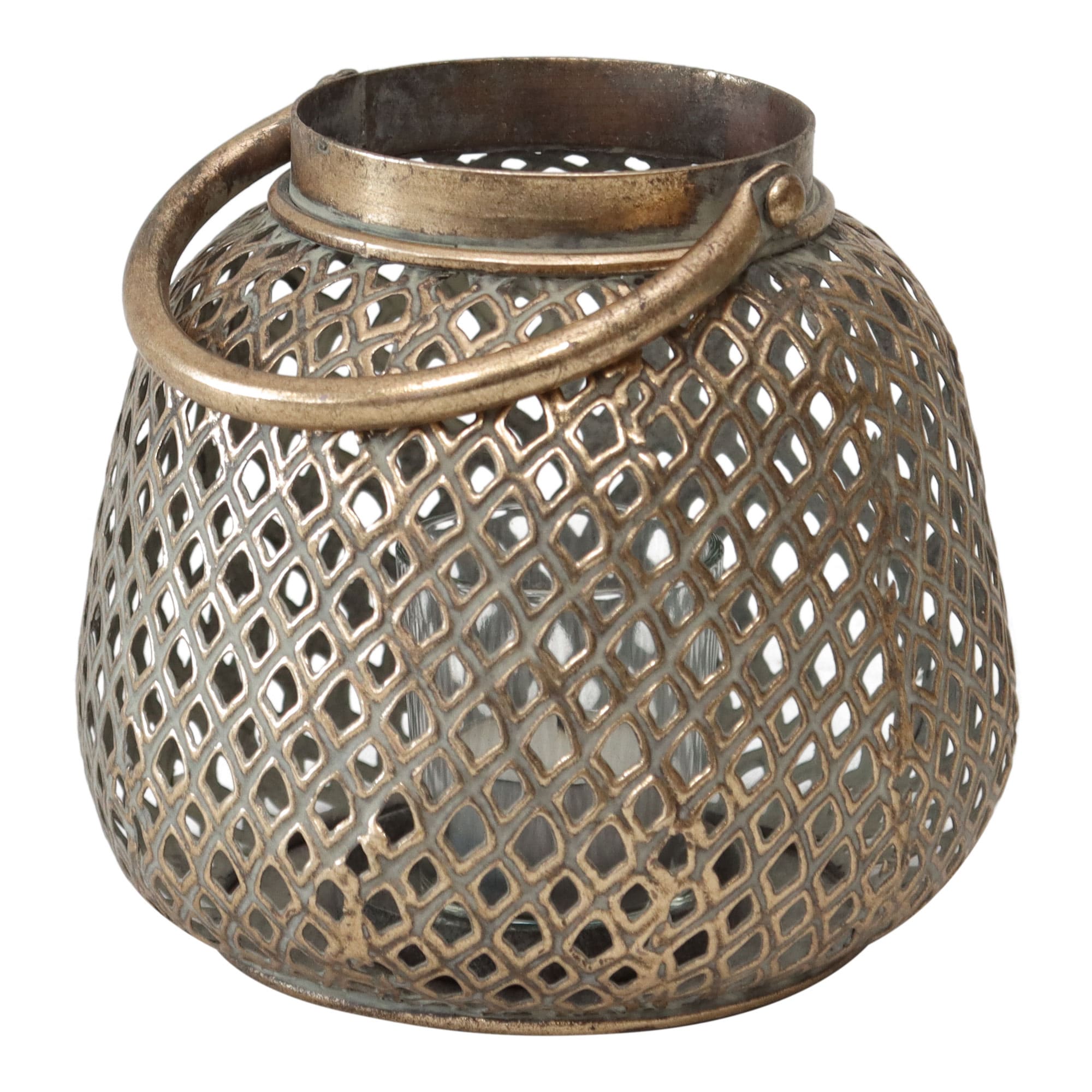 Diamant With Handle Pillar Candle Holder Lantern