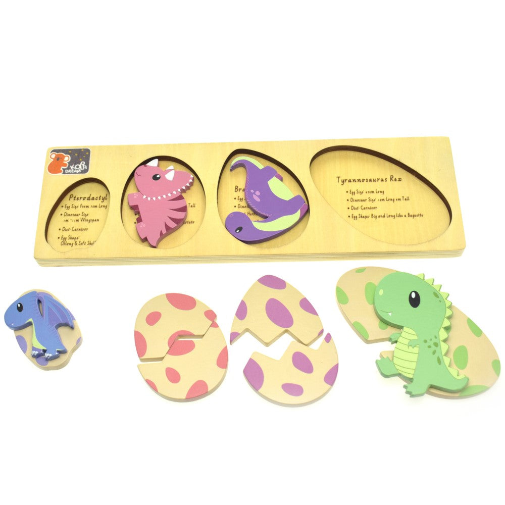 Dino Egg Facts 2 Layers Puzzle Board Game