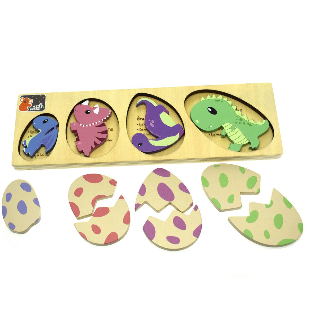Dino Egg Facts 2 Layers Puzzle Board Game