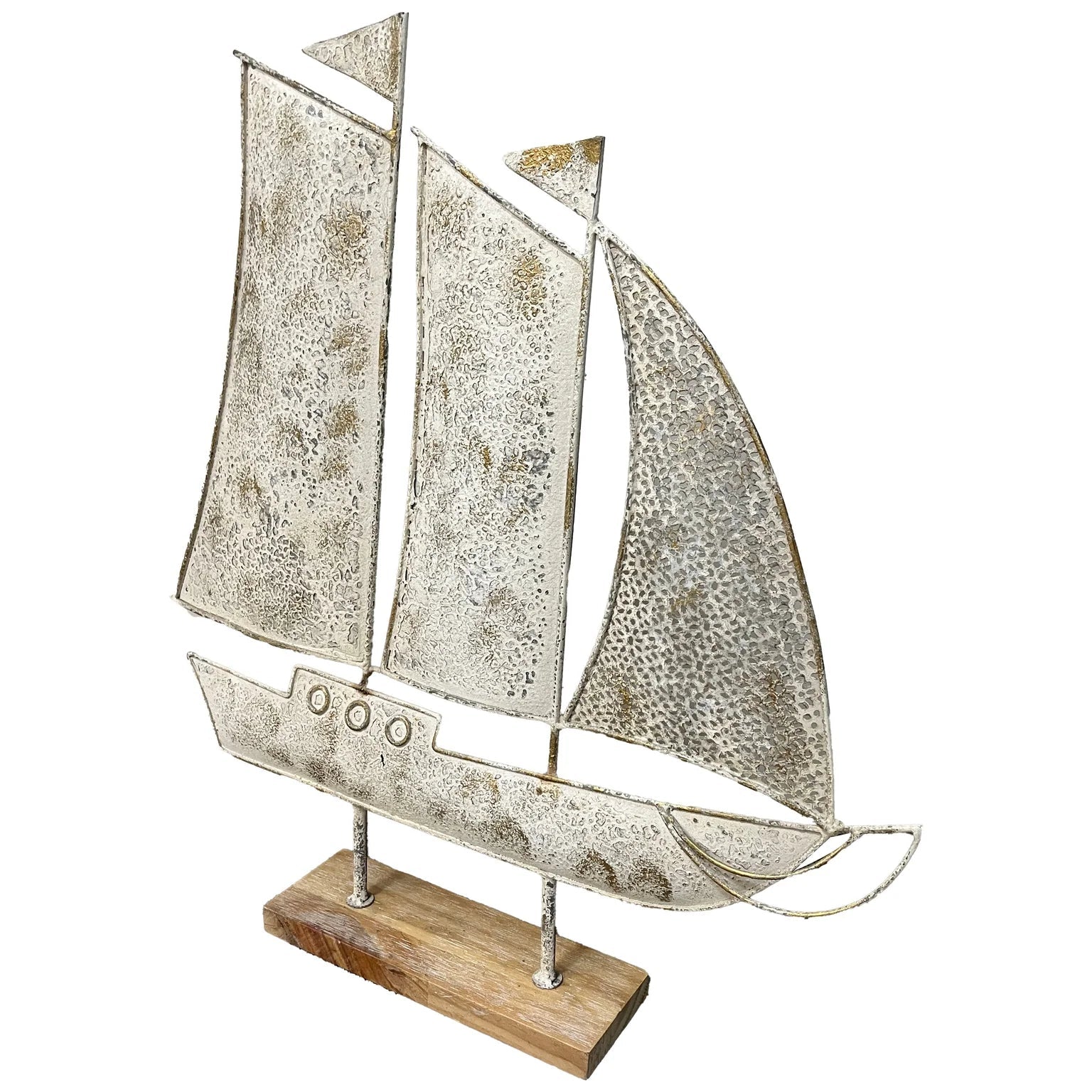 Distressed Finish Sailboat Ornament - 52.5x8x56cms