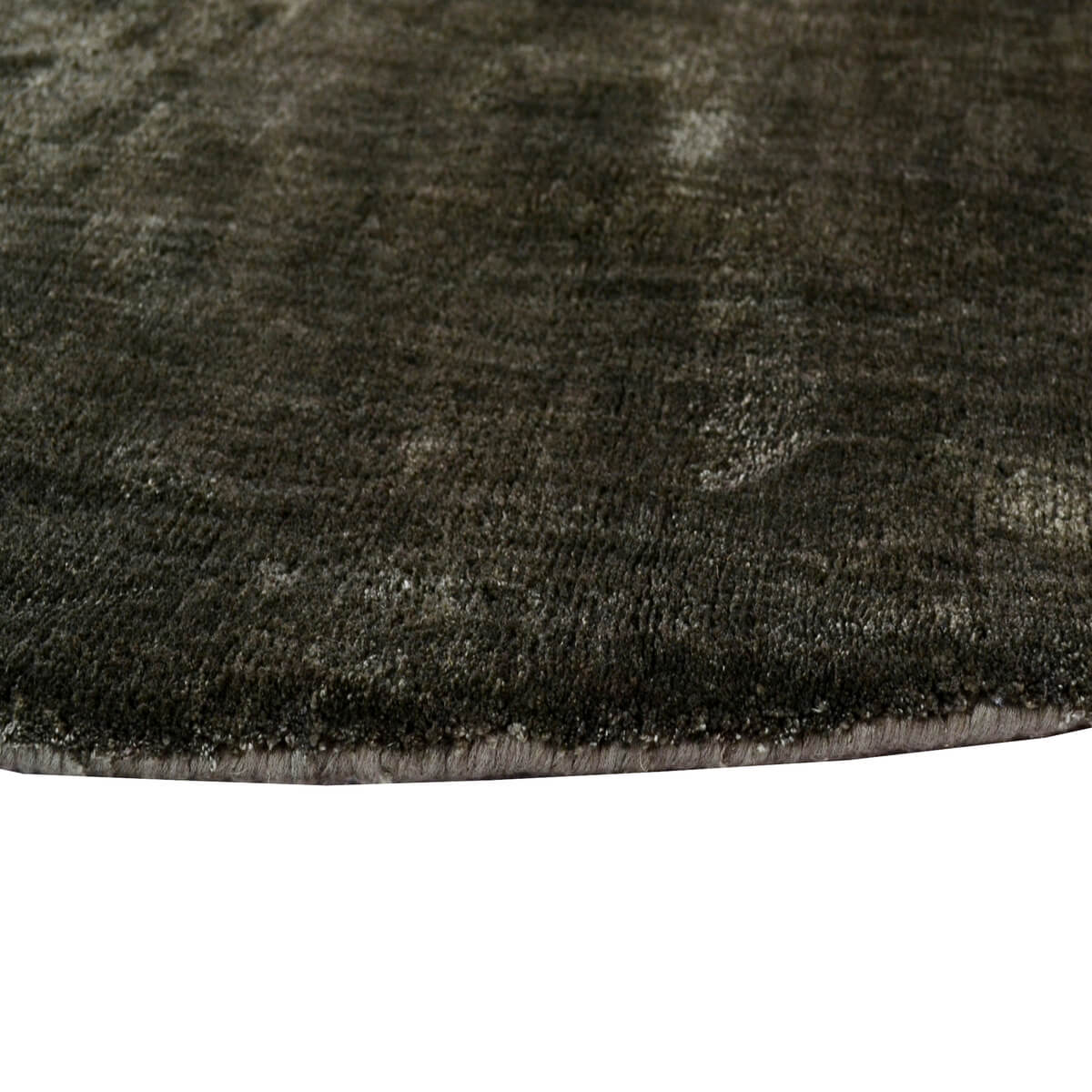 Distressed Green Handmade Viscose Rug - Round