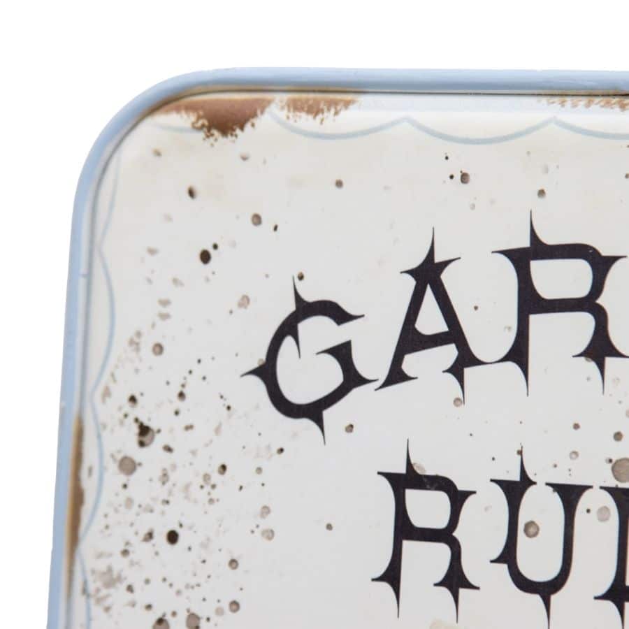 Distressed White Garden Rules Wall Decor 61cms