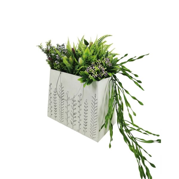 Distressed White Handbag Outdoor Planter