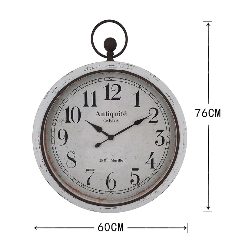 Distressed 'Antiquite' Glass - Front Wall Clock- 76cms