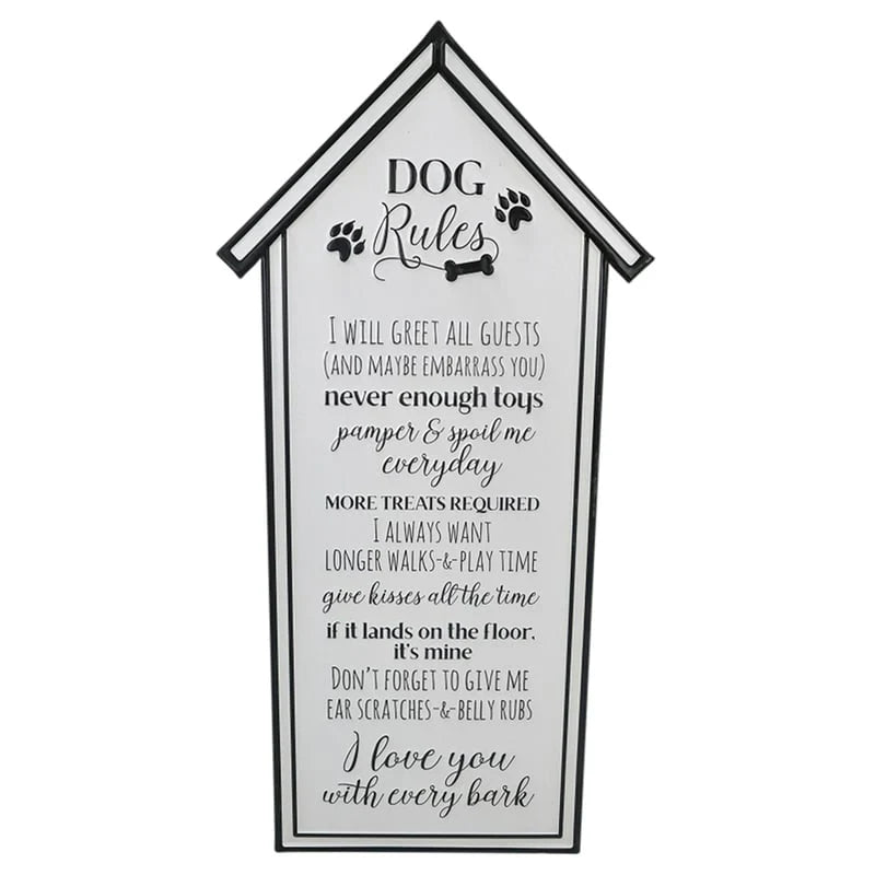 Dog Rules Metal Wall Sign - 33x66cms