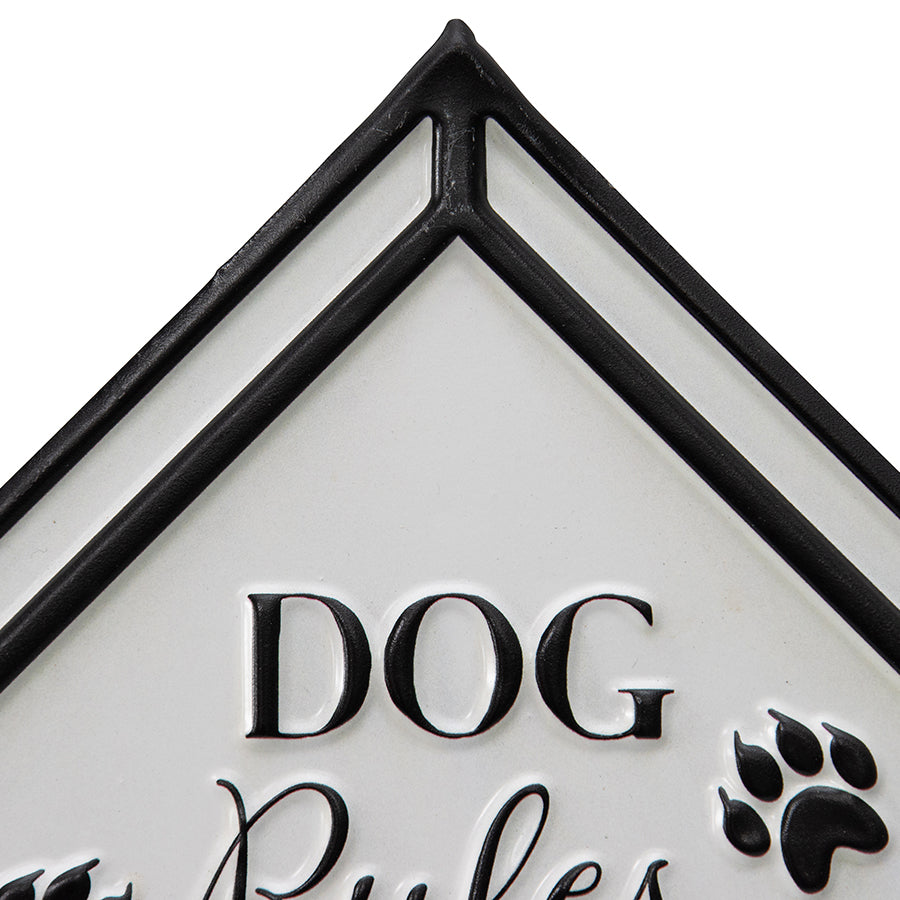 Dog Rules Metal Wall Sign - 33x66cms