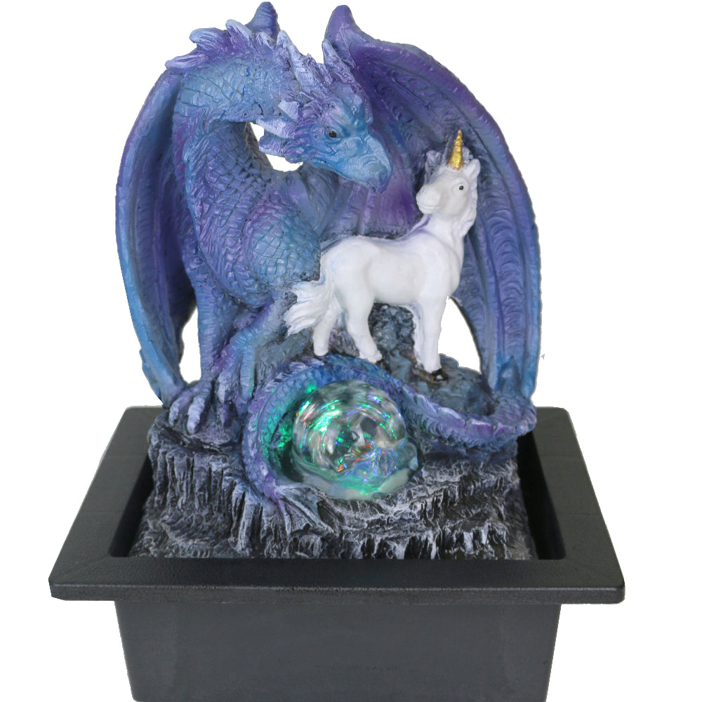 Dragon Unicorn Polyresin Fountain Tabletop Decor