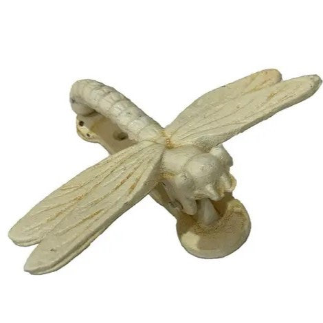 Dragonfly Cast Iron Door Knocker - Antique White