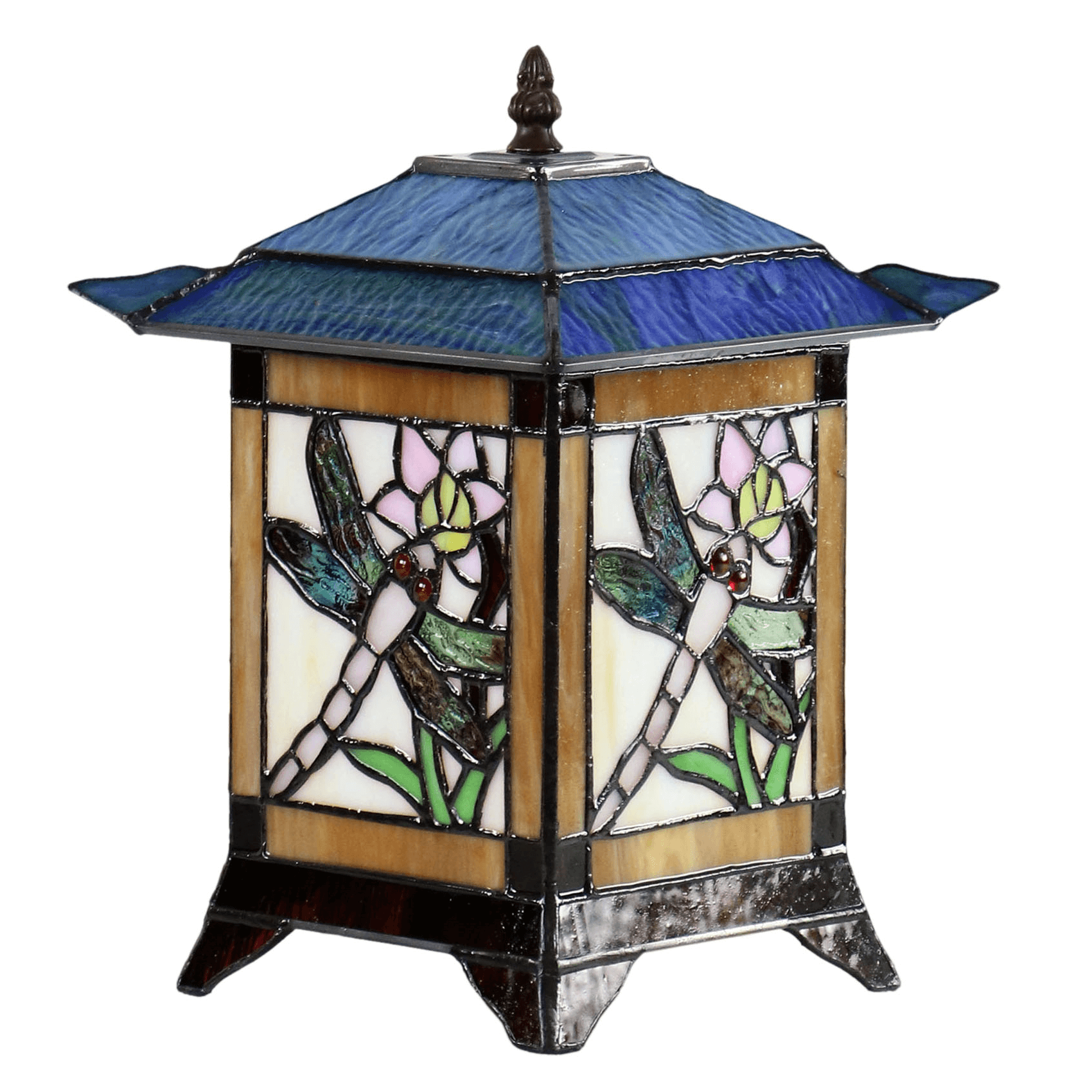 Dragonfly Tiffany Stained Glass Table Lantern