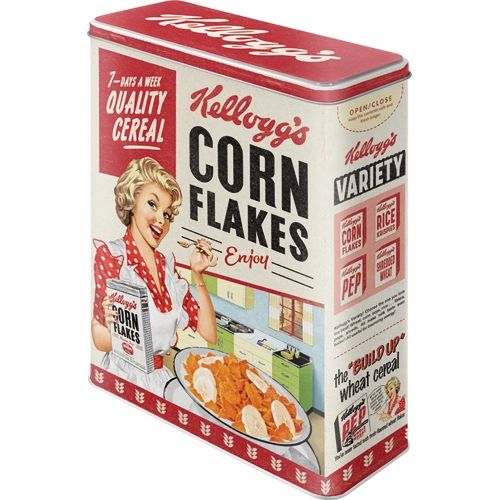 Durable Extra Large Corn Flakes Tin Storage Box