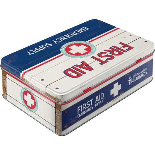 Durable First Aid II Tin Flat Storage Box