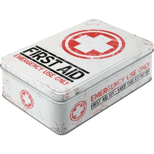 Durable First Aid Kit Tin Flat Storage Box