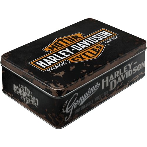 Durable Harley-Davidson Tin Flat Storage Box