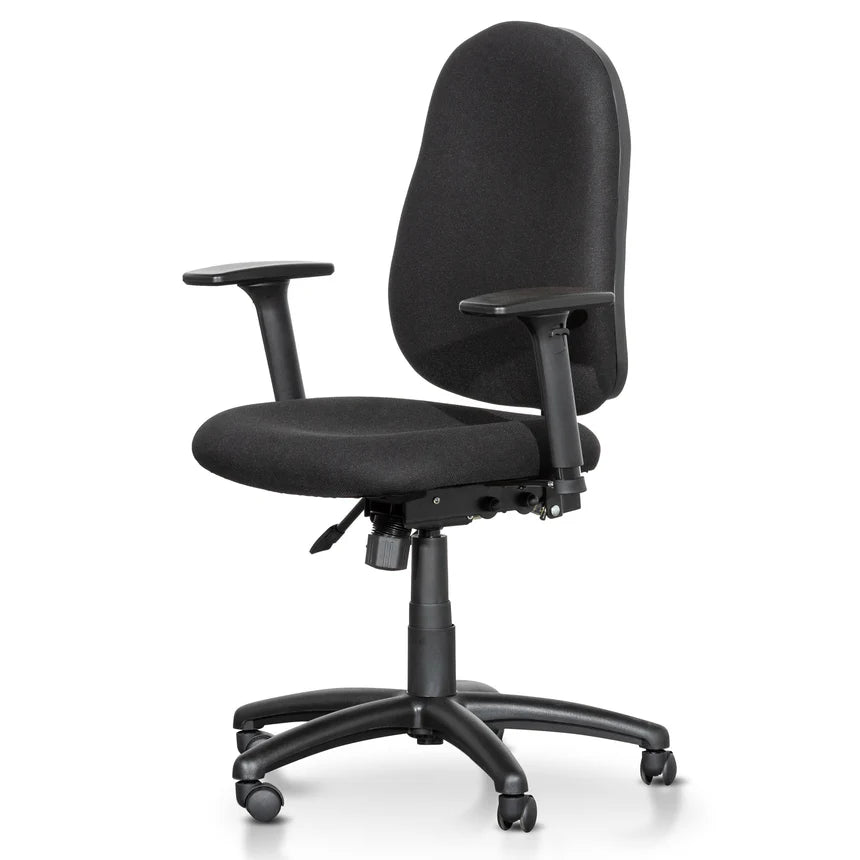 Durable High Back Fabric Office Chair - Black