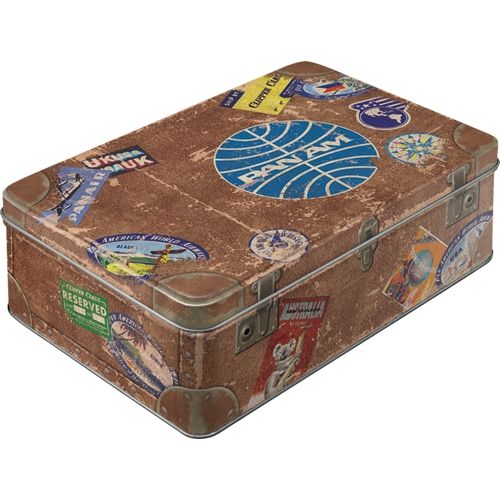 Durable Panam Travel Stickers Tin Flat Storage Box